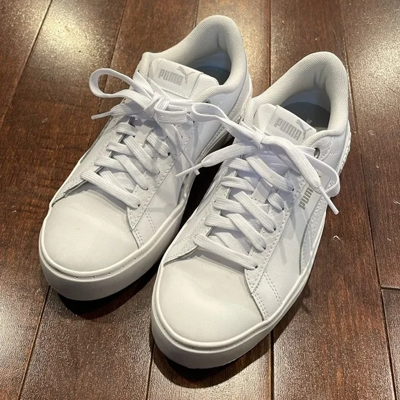 Womens White Puma Sneakers - Picture 2 of 6